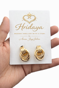 Hridaya Gold Knot Earrings – Elegant Minimal Loop Design