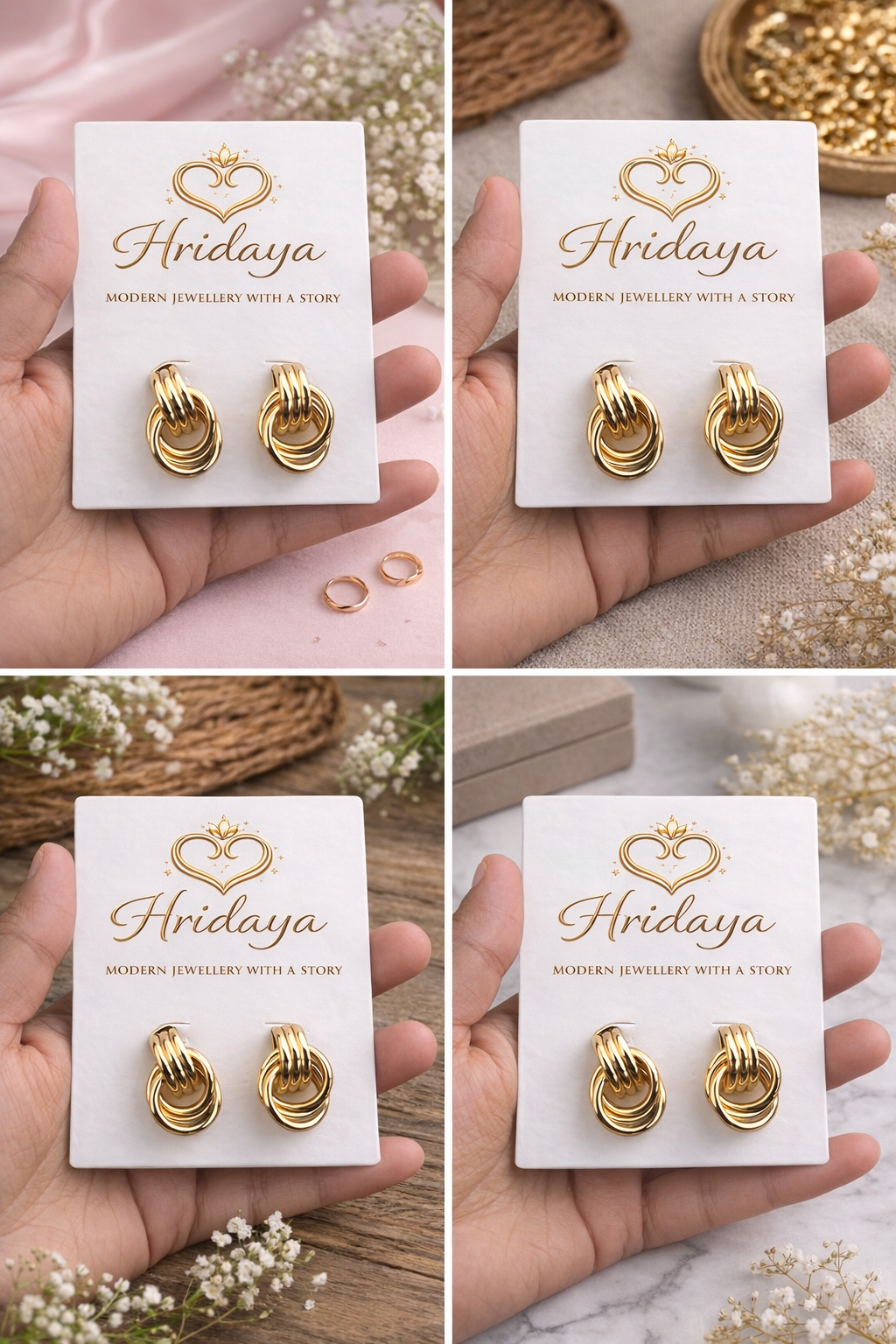 Hridaya Gold Knot Earrings – Elegant Minimal Loop Design