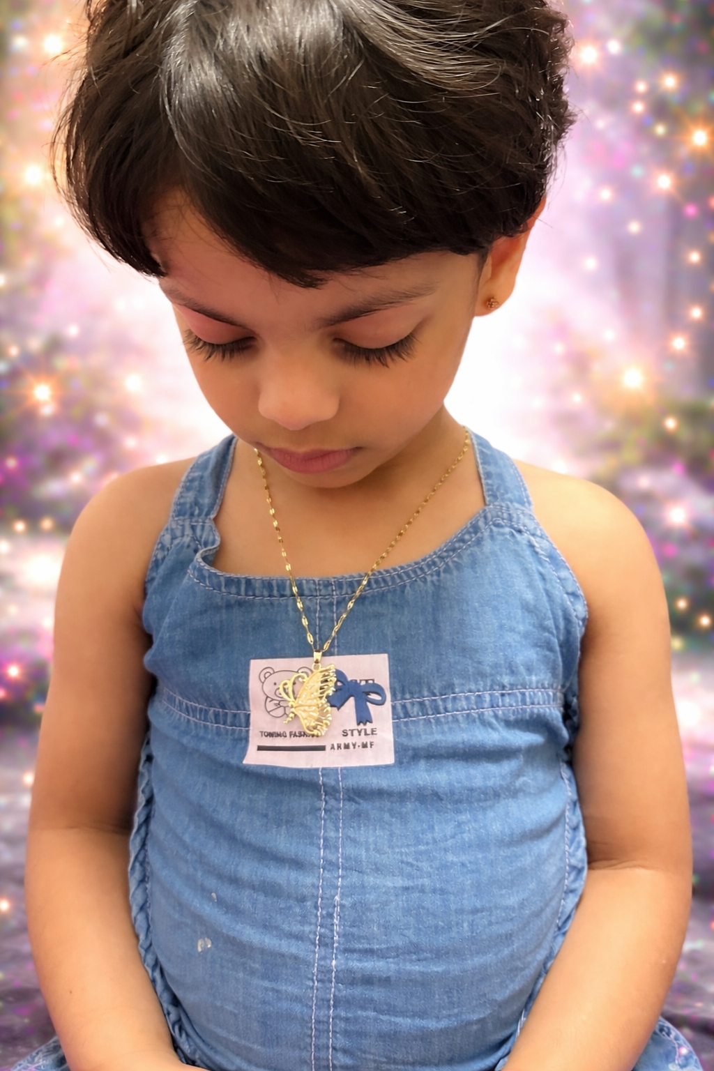 Hridaya Golden Butterfly Elegance Necklace