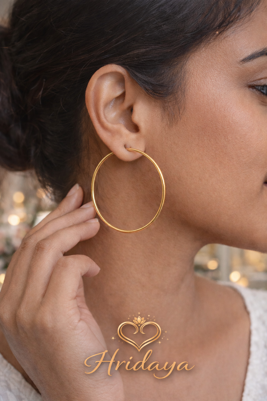 Hridaya Classic Gold Hoop Earrings