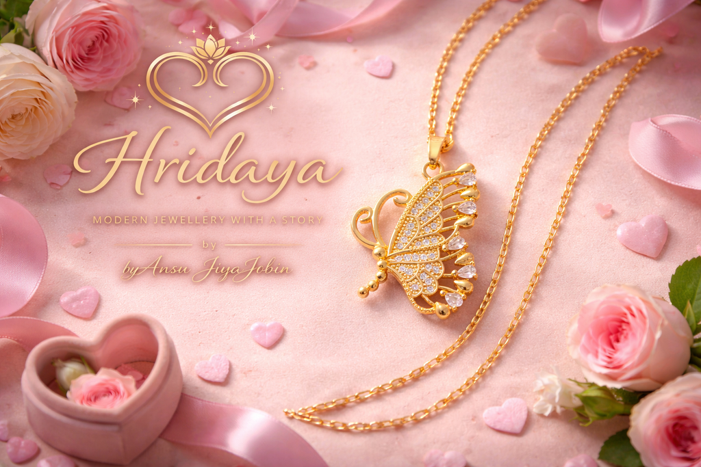 Hridaya Golden Butterfly Elegance Necklace