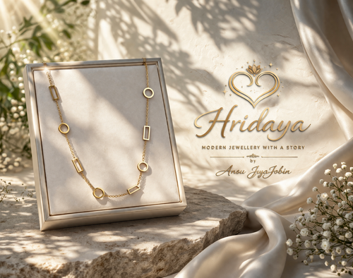 Hridaya Geometric Gold Chain Necklace – 316 Stainless Steel