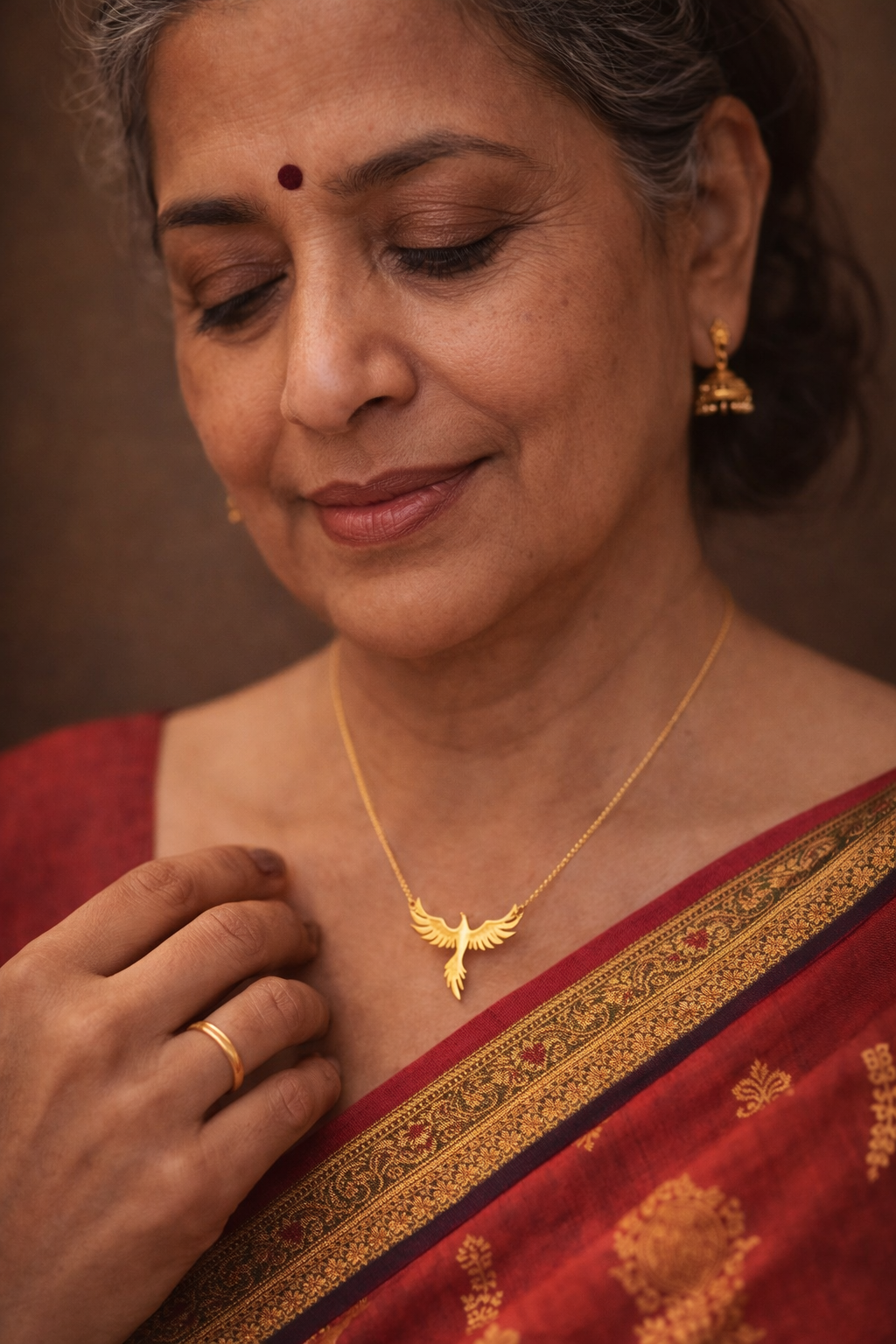 Hridaya Phoenix Wing Necklace – Elegant Gold Stainless Steel Pendant