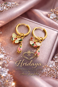 Hridaya Golden Garden Butterfly Hoops