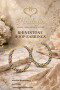 Hridaya Rainbow Spark Hoop Earrings – Multicolor Rhinestone Statement Hoops