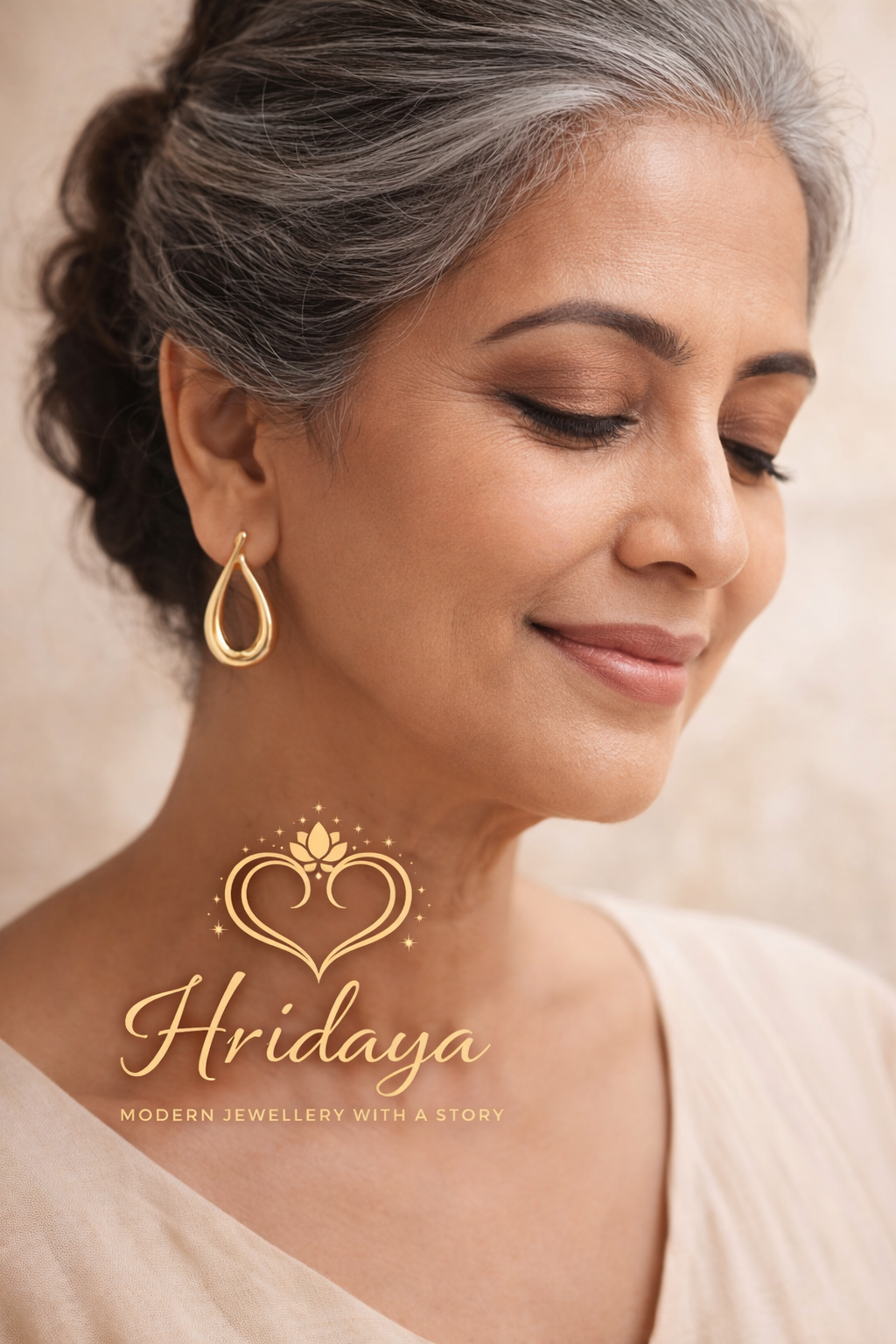 Hridaya Gold-Tone Teardrop Earrings