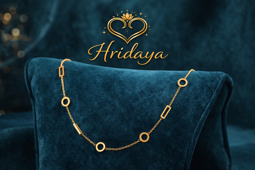 Hridaya Korean-Inspired Geometric Gold Necklace