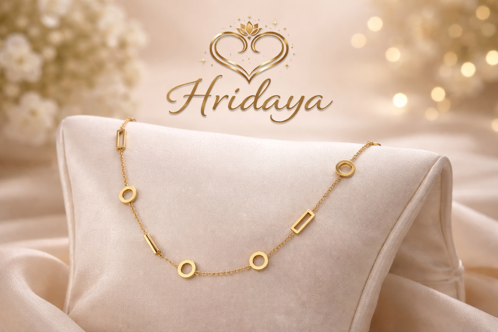 Hridaya Korean-Inspired Geometric Gold Necklace